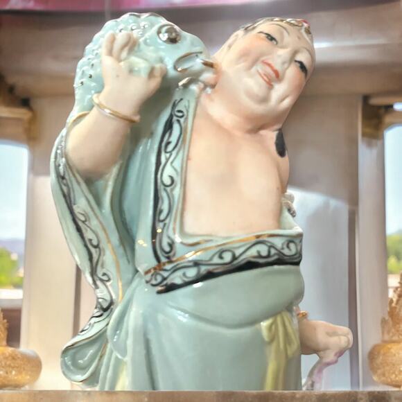 Vintage Laughing Buddha Playful Dragon Figurine Mediation Collectible Rare - Picture 3 of 16